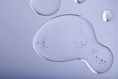 Blob with bubbles and clear formulation on a transparent background. Stock Photos