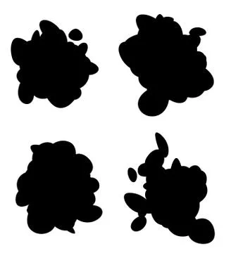 Blob cloud silhouette collection in black on white Stock Illustration