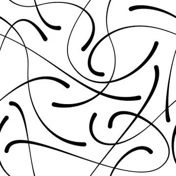 Blob doodle curves vector seamless pattern, Stock Illustration
