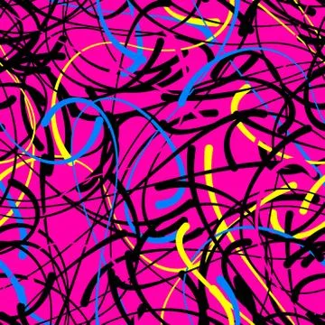 Blob doodle curves vector seamless pattern, Illustrazione stock