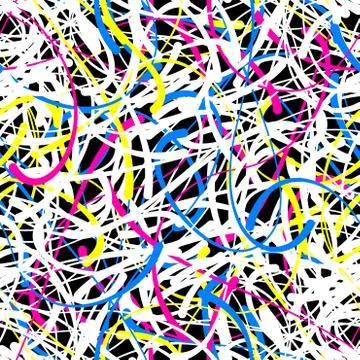 Blob doodle curves vector seamless pattern, Stock Illustration