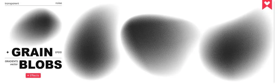 Blob Gradient Grain Dot Halftone - Abstract Stipple Pattern with Brush Noise and Illustrazione stock
