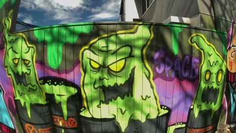 Blob Graffiti Newtown Stock Footage 151801409