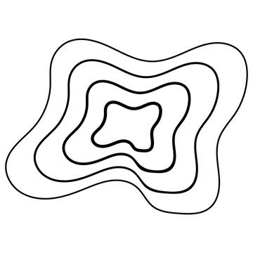 Blob line abstract wavy shape, drops puddle Illustrazione stock