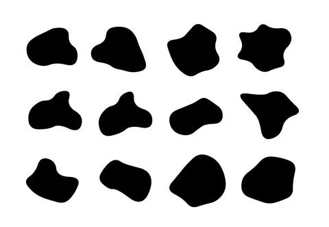 Blob organic shape vector circle irregular random form. Organic blob round Stock Illustration