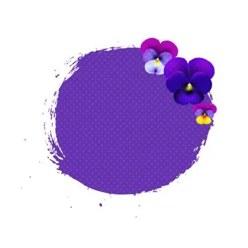 Blob with pansies Stock Illustration