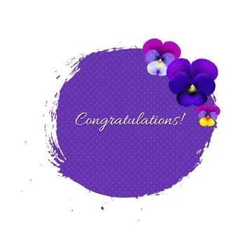 Blob with pansies Stock Illustration