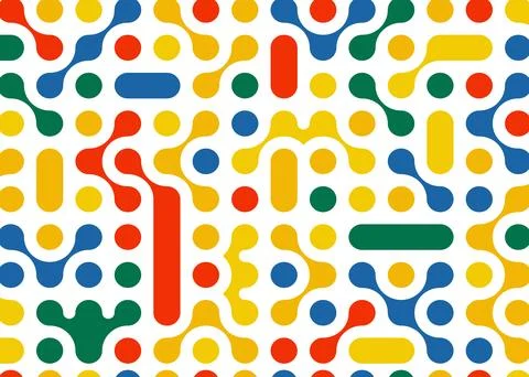 Blob Pattern colorful abstract shapes on white background. Stock Illustration