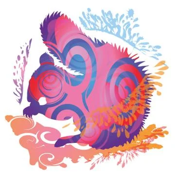 Blob shadow of a blue squirrel Stock Illustration