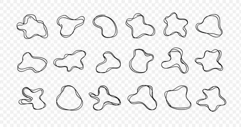 Blob shape line set. vector blob for message note mark design element. blob.. 스톡 일러스트