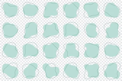 Blob shape organic. Set of irregular round blot form graphic element. Organ.. Stock Illustration