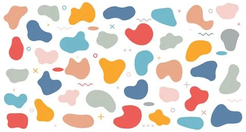 Blob shape organic vector illustration set. Abstract blotch shape. Fluid Bl.. Stockillustratie