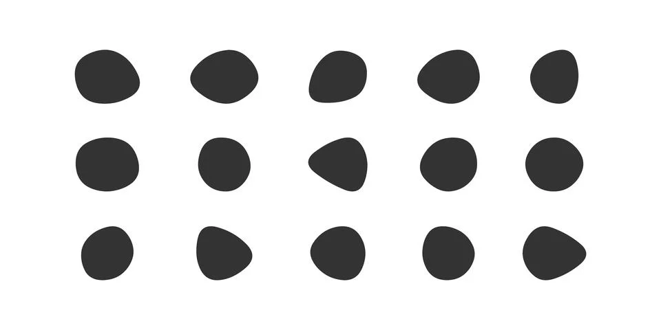 Blob shape set. Random simple silhouette. Black isolated vector collection イラスト素材