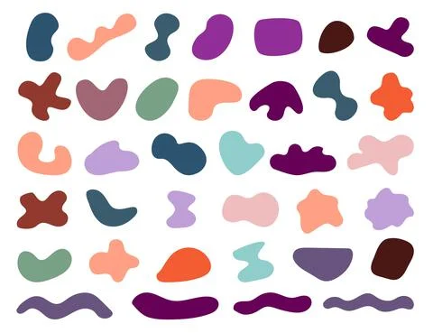 Blob shape. Vector abstract splodge minimal black shapes. Black ink paint 스톡 일러스트