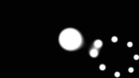 Blobs Orbiting With Gravity Effect and Rejoining Central Mass Object Video stock 139715128