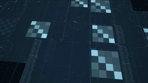 Bloch-sphere-array-deck-cool-white-perspective-loop Video stock 343621399