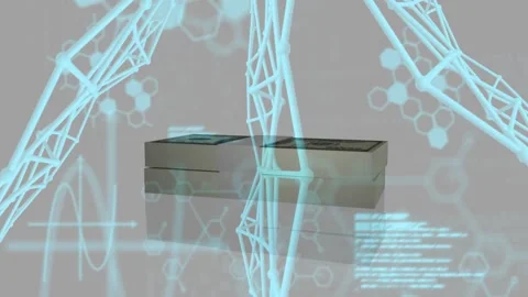 Block appearing starting falling money blocks stacking while cyan lattice 스톡 동영상 329454442