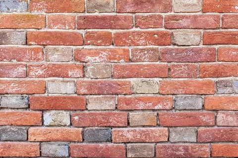 Block background. old brick wall of red bricks. Stock Photos