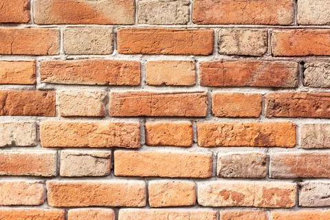 Block background. old brick wall of red bricks. Stock Photos