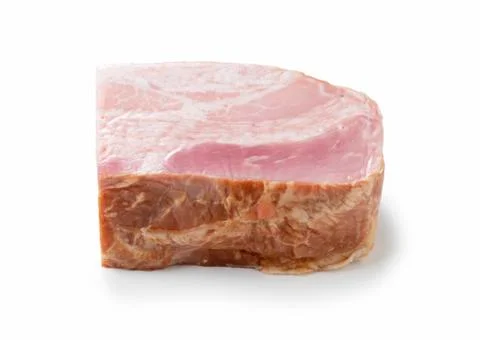 Block bacon placed on a white background Stock Photos