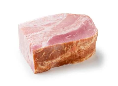 Block bacon placed on a white background Stock Photos