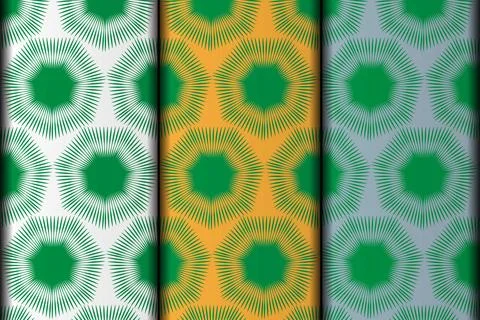 Block batic style green pattern design. Stock Illustration