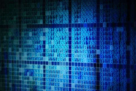 Block of binary code number data. computer information bit system. futuristic 스톡 사진