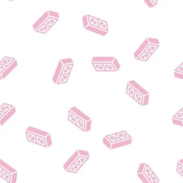 Block brick glyph vector seamless pattern Stock Illustration