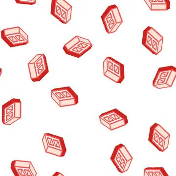 Block brick isometric icon seamless pattern Stock Illustration
