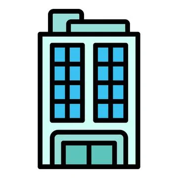 Block building icon vector flat Ilustración de archivo