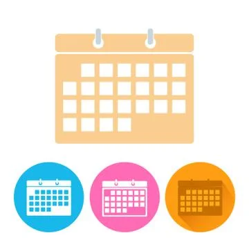 Block Calendar Icon Button, stock vector illustration Stock Illustration
