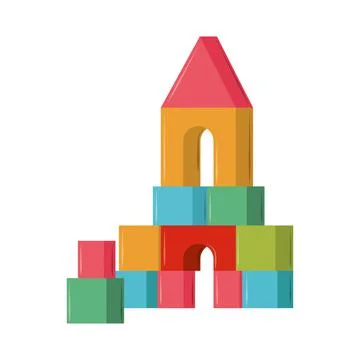 Block castle toy Stock Illustration