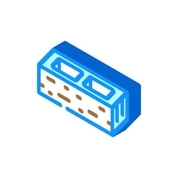 Block cement isometric icon vector illustration Stock Illustration