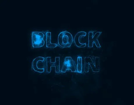 Block Chain attack title with plexus effect. Connected lines with dots. Lines Illustrazione stock