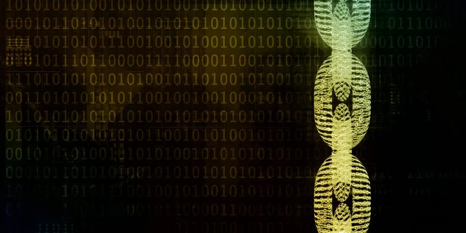 Block Chain Binary Background Stock Illustration