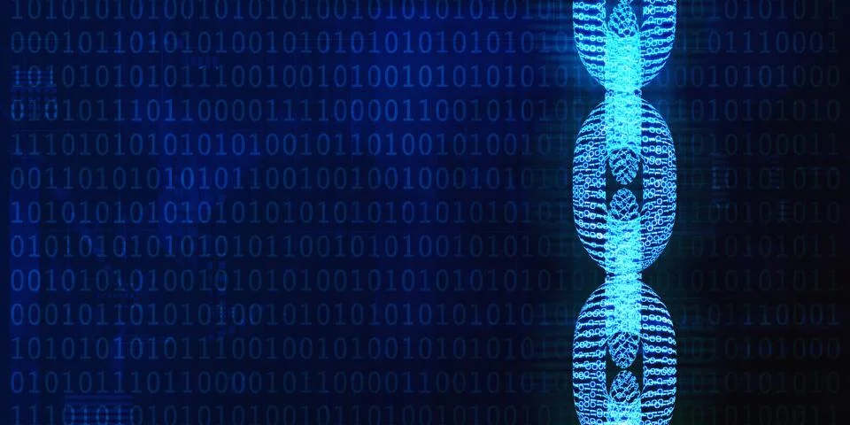 Block Chain Binary Background Foto stock