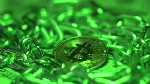 Block chain blockchain crypto currency connected multi-function blue chain Stock Footage 167059586