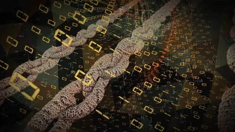 Block chain. blockchain Technology concept 스톡 동영상 271099980