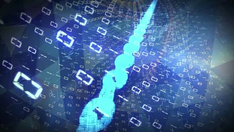 Block chain. blockchain Technology concept Stock Footage 271100016