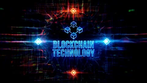 Block chain. blockchain Technology concept Video stock 271100047