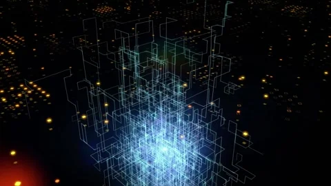Block chain. blockchain Technology concept Vídeo Stock 271100383