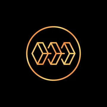 Block Chain in circle vector concept outline colorful icon or symbol イラスト素材