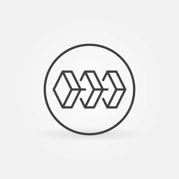 Block Chain in circle vector concept line icon or Cryptocurrency round sign イラスト素材