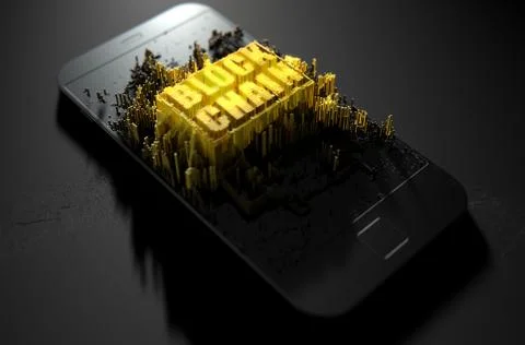 Block Chain Cloner Smartphone Stock Illustration