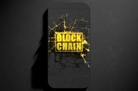 Block Chain Cloner Smartphone Stock Illustration