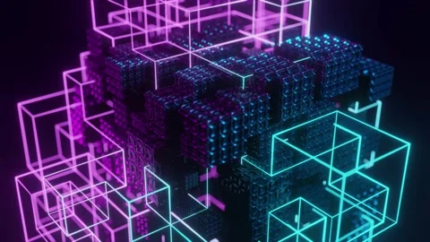 Block chain concept. Big data vizualization. Digital code. Stock Footage 194446265