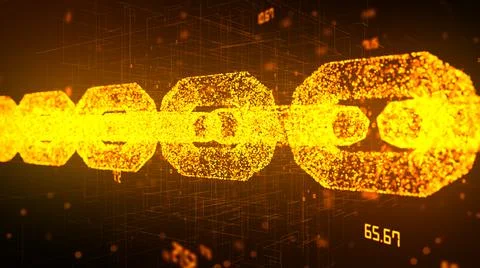 Block chain concept for connection of network nodes or computers  Stock Illustration