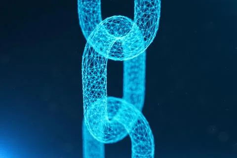 Block chain concept, digital block chain technology. Cryptocurrency, concept of Stockillustratie