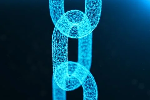 Block chain concept, digital block chain technology. Cryptocurrency, concept of Illustrazione stock