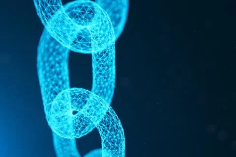 Block chain concept, digital block chain technology. Cryptocurrency, concept of Illustrazione stock